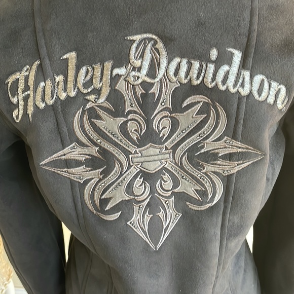 Harley Davidson Suede Faux Fir Jacket - Picture 8 of 11